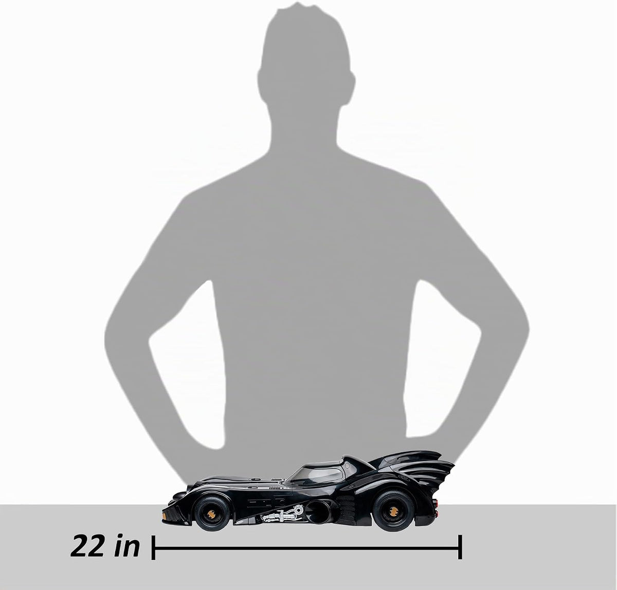 Batmobile DC Multiverse The Flash - Comparativa de tamaño 60cm