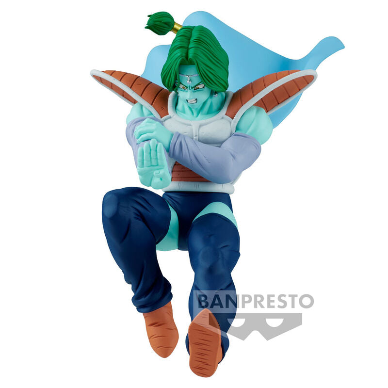Zarbon Dragon Ball Z Figura Banpresto pelo verde capa azul celeste armadura marron pose de vuelo