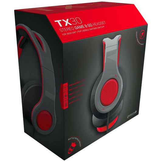 Gioteck TX30 auriculares gaming estéreo color rojo y gris