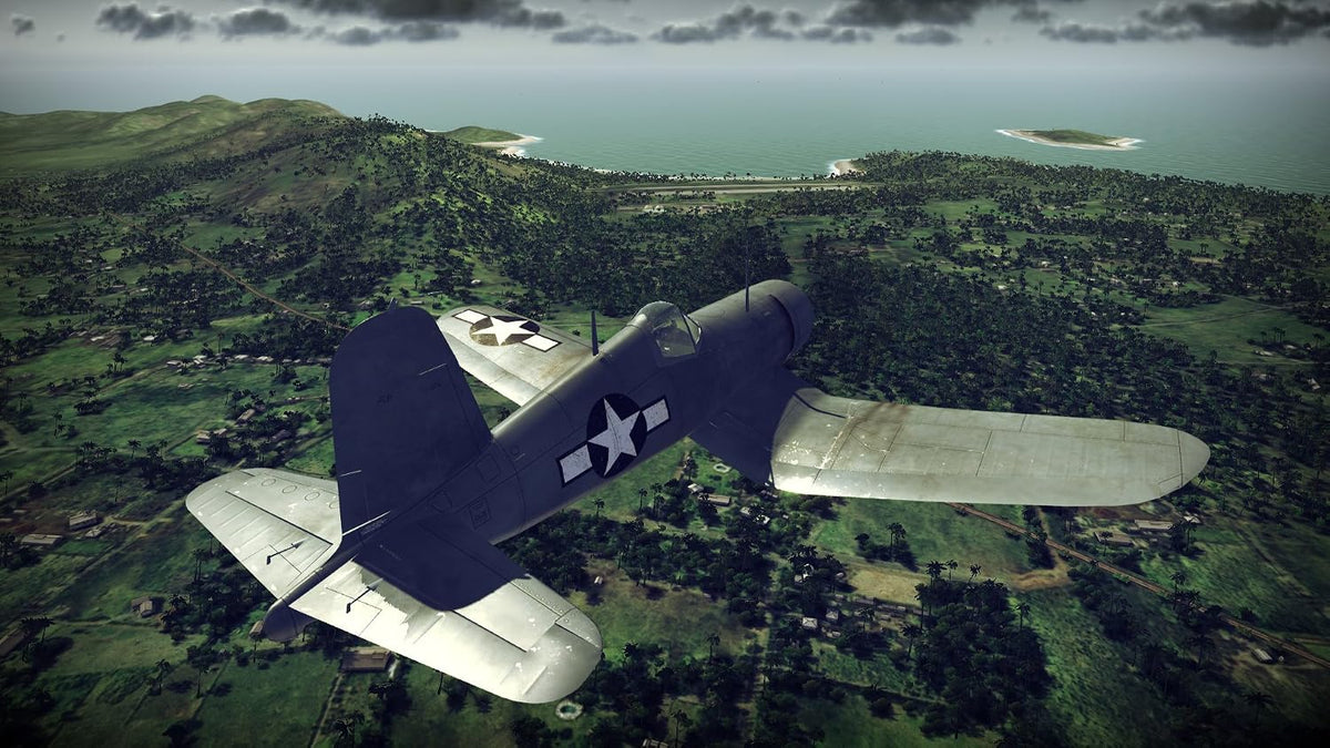 Birds of Steel - Corsair F4U americano sobrevolando selva tropical