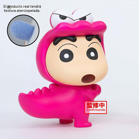 Shin-chan Disfraz Dinosaurio Rosa Banpresto - Figura aterciopelada Crayon Shin-chan