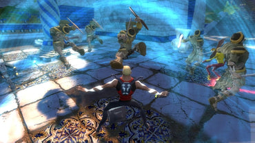 Young Justice: Legacy - Aqualad combatiendo contra soldados en templo azul