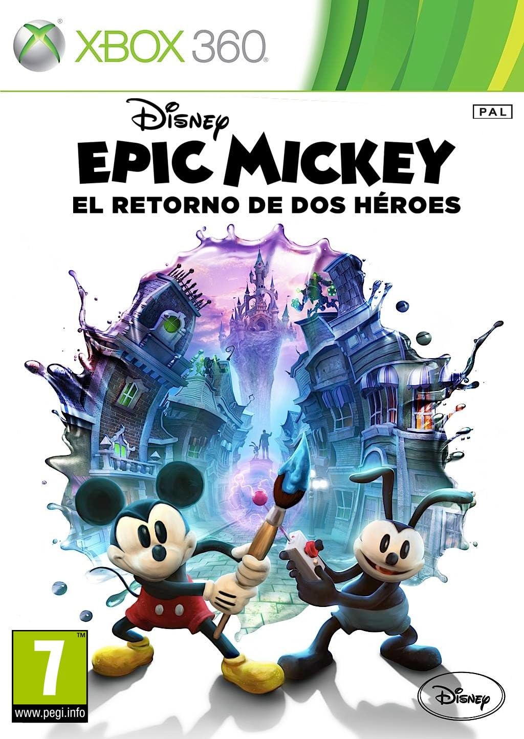Disney Epic Mickey 2 - Carátula Xbox 360 PAL español PEGI 7