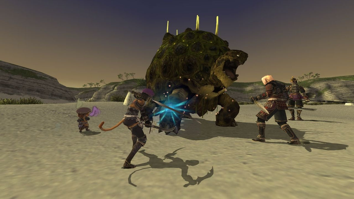 Final Fantasy XI Online - Combate en grupo contra bestia