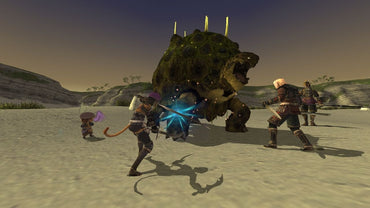 Final Fantasy XI Online - Combate en grupo contra bestia
