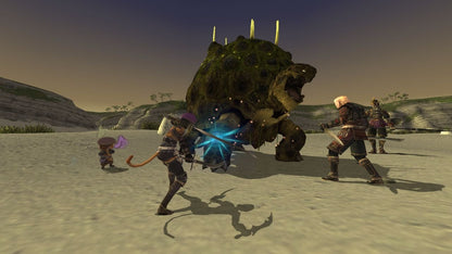 Final Fantasy XI Online - Combate en grupo contra bestia