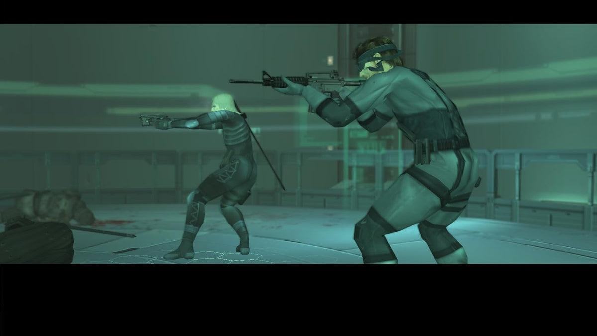 Metal Gear Solid HD Collection - Snake y Raiden enfrentados en instalación