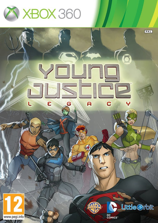Young Justice: Legacy - Carátula oficial Xbox 360 PAL PEGI 12 Warner Bros DC Comics
