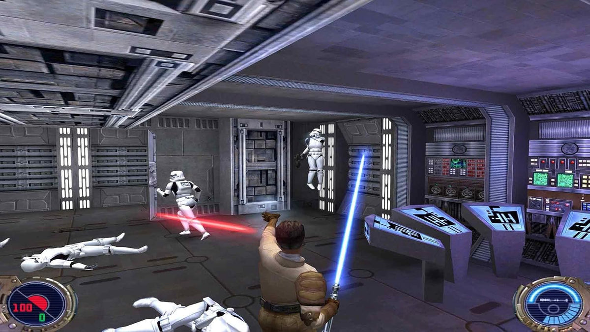 Star Wars Jedi Knight II - Gameplay combate nave Imperial