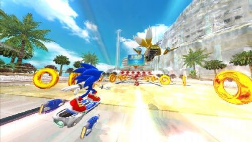 Sonic Free Riders - Gameplay pista playa anillos dorados