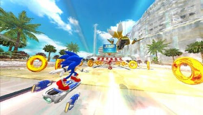 Sonic Free Riders - Gameplay pista playa anillos dorados