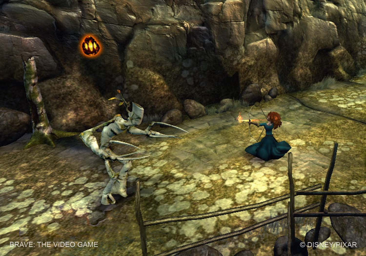 Brave - Gameplay Mérida disparando flecha de fuego a esqueleto