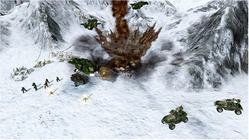 Halo Wars - Explosión y vehículos UNSC en nieve