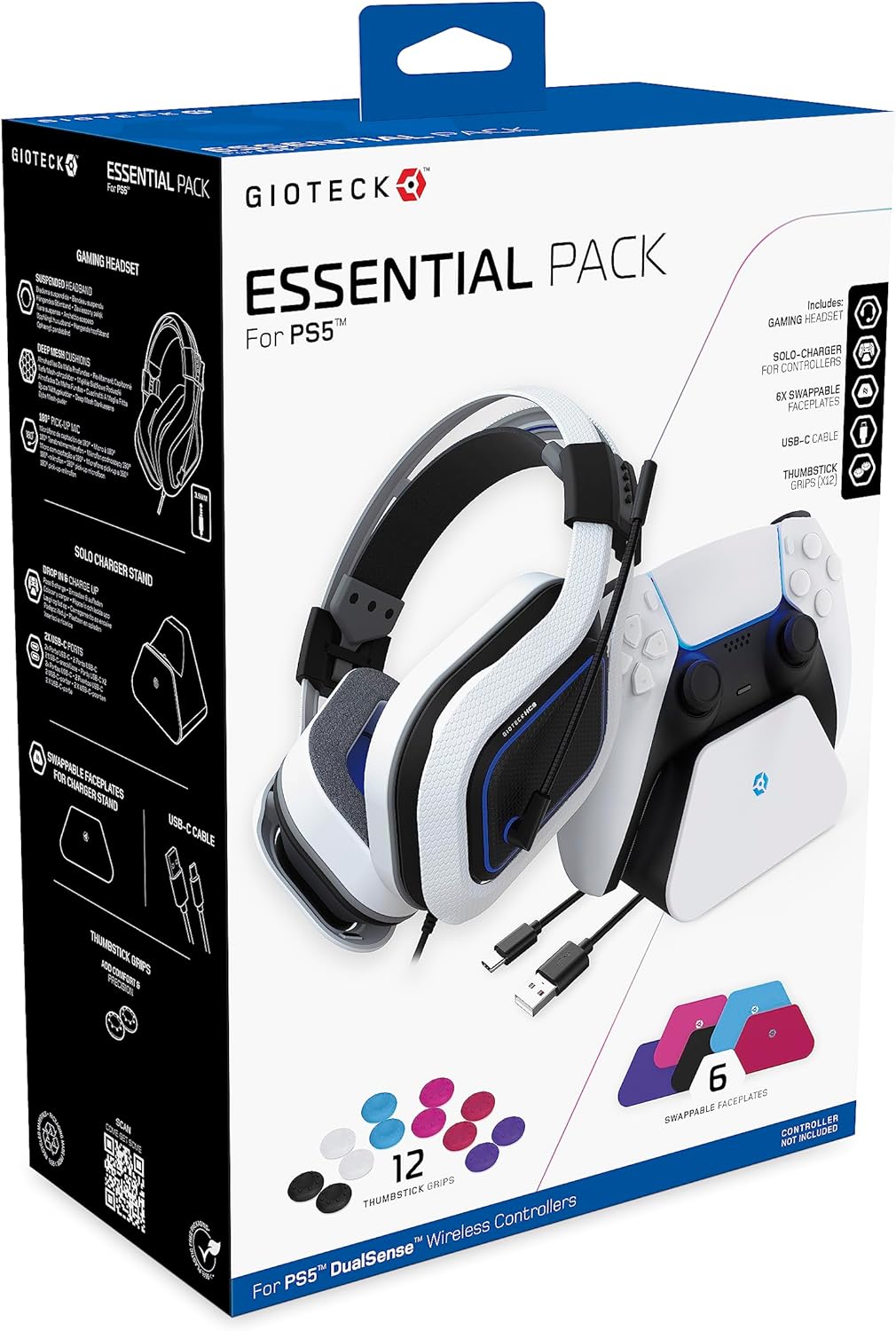 Gioteck TX30 auriculares gaming estéreo blancos PS5