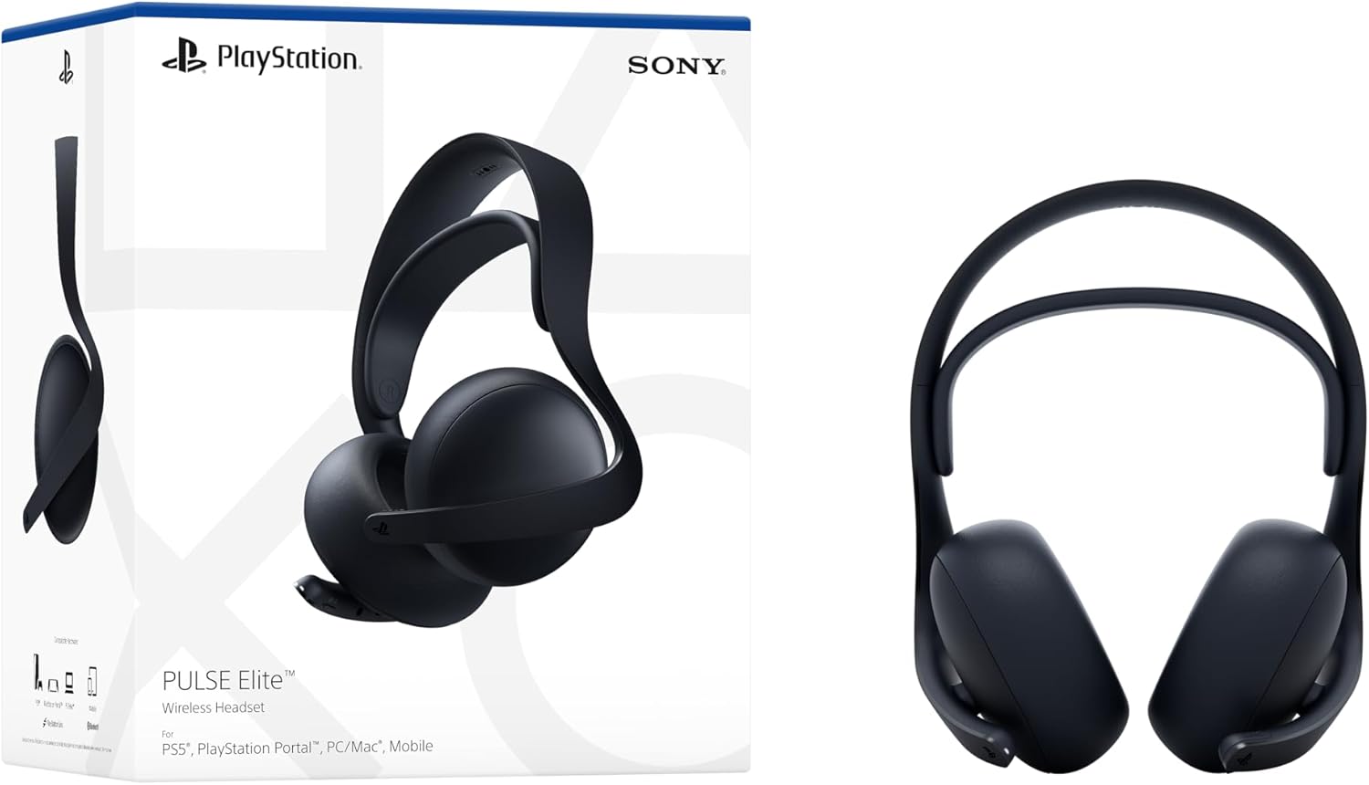 Sony PULSE Elite Wireless Headset Midnight Black - Caja y auriculares