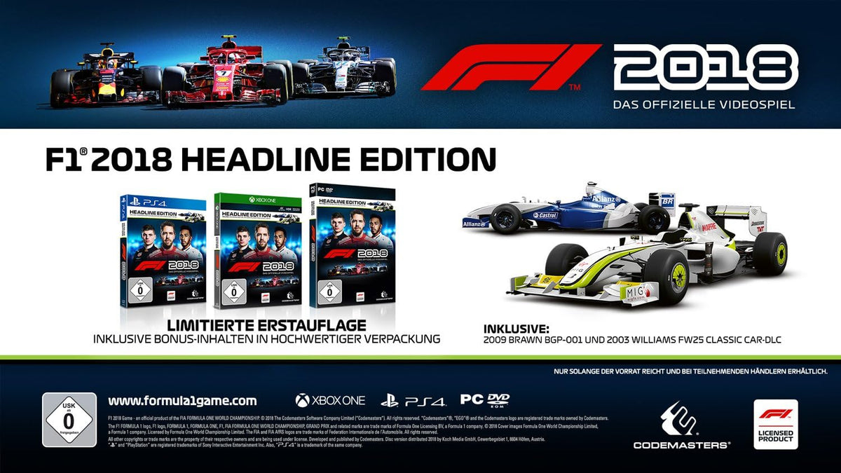 F1 2018 Headline Edition - Xbox One
