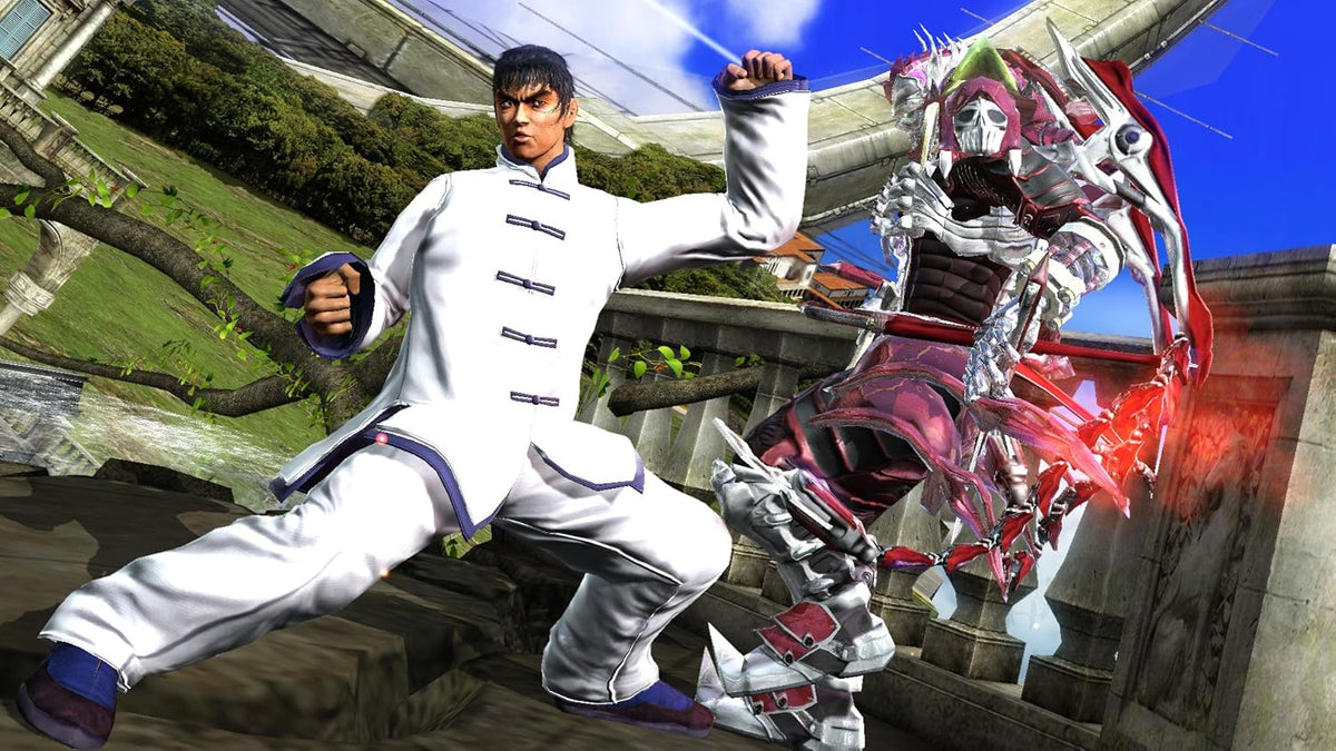 Tekken 6 - Bryan Fury pateando a Ling Xiaoyu en estación de tren bajo lluvia