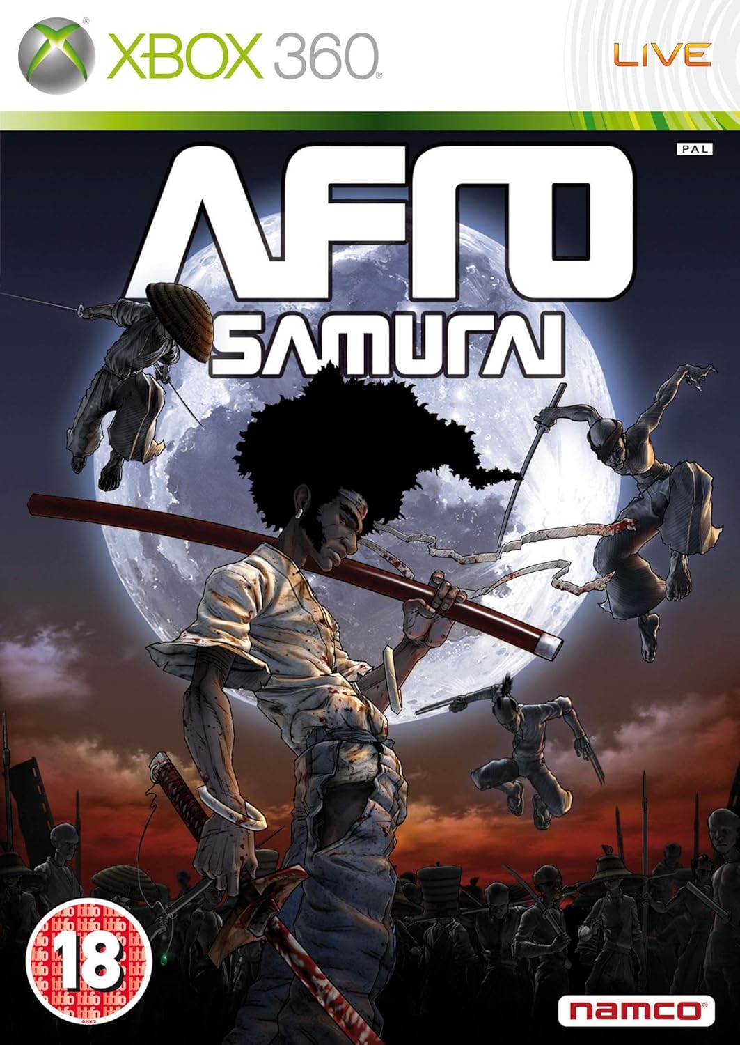 Afro Samurai - Carátula Xbox 360 PAL Namco PEGI 18