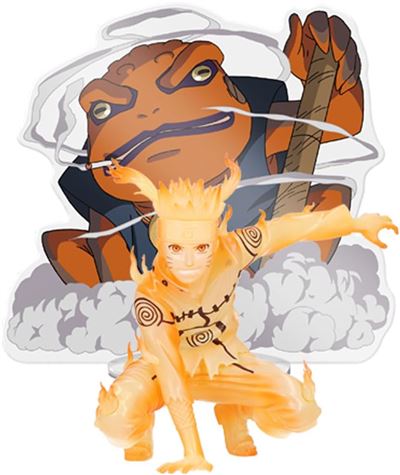 Figura Naruto Modo Kurama y Gamabunta Naruto Shippuden Banpresto - efecto chakra naranja